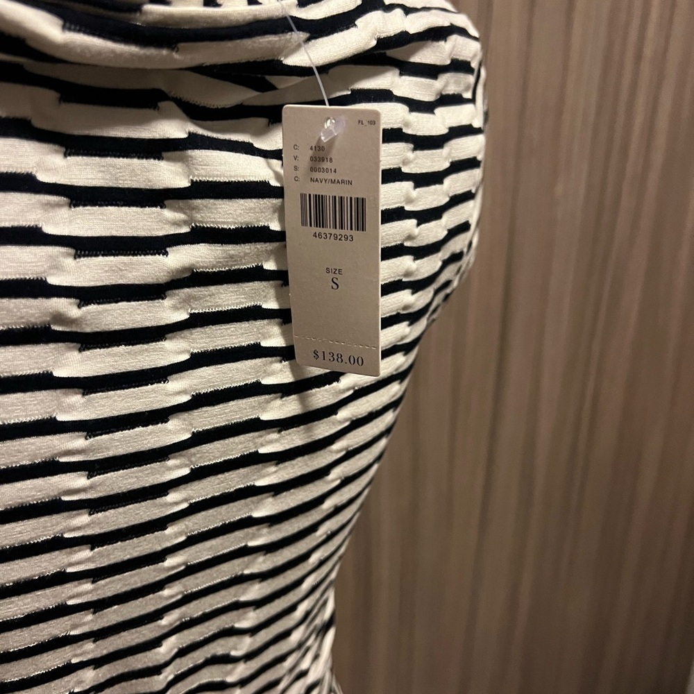 Maeve Anthropologie Paladino Faux Wrap Dress Black White S Small NWT $138 - Picture 5 of 7